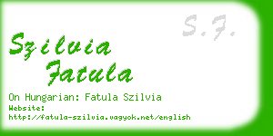 szilvia fatula business card